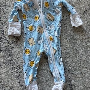 Little Sleepies Blue and White Newborn Pajamas
